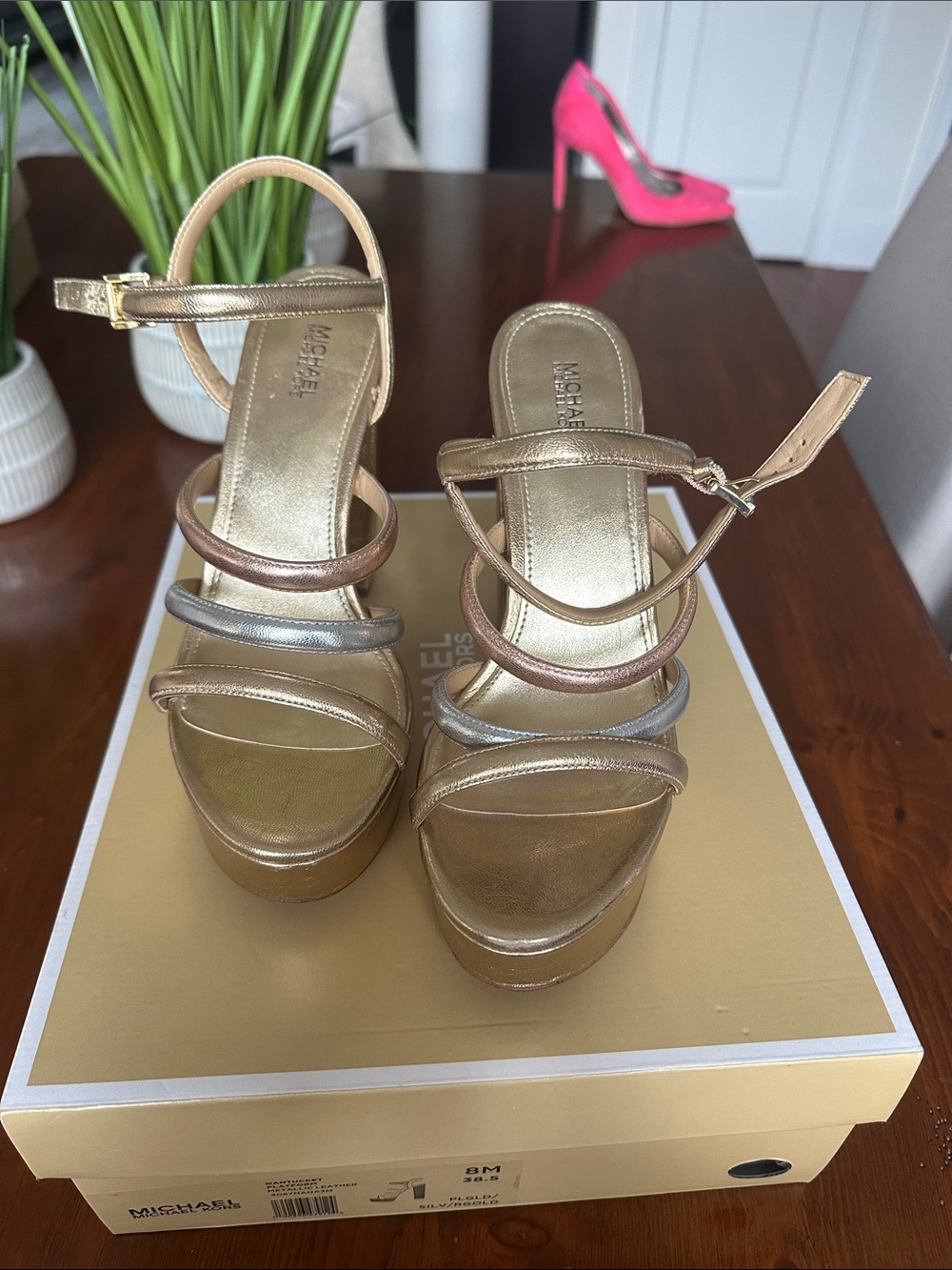 Michael Kors Nantucket  Platforms Metallic leather